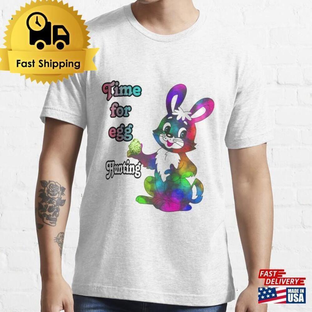 Easter Rainbow Bunny Egg Time For Hunting T-shirt Classic